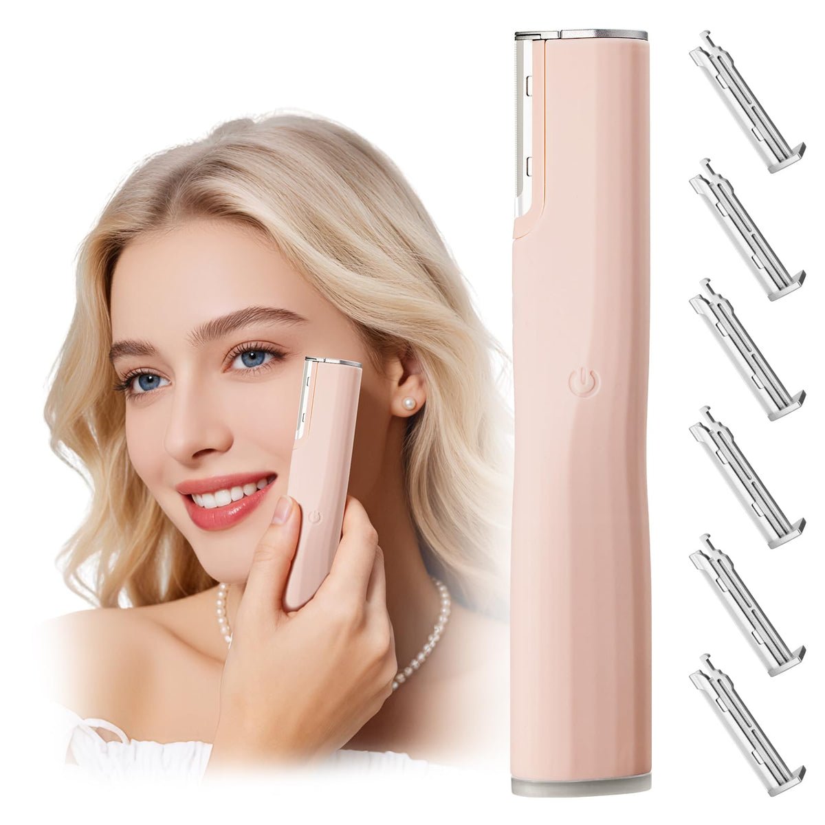 pvqKing Dermaplane Razor gliding for gentle facial hair removal and exfoliation.