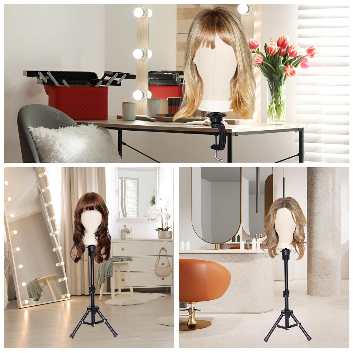PWEOUKE wig clips help secure sections for even trims