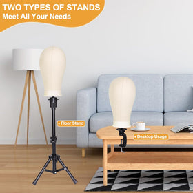 PWEOUKE wig stand tripod providing sturdy support for precise styling