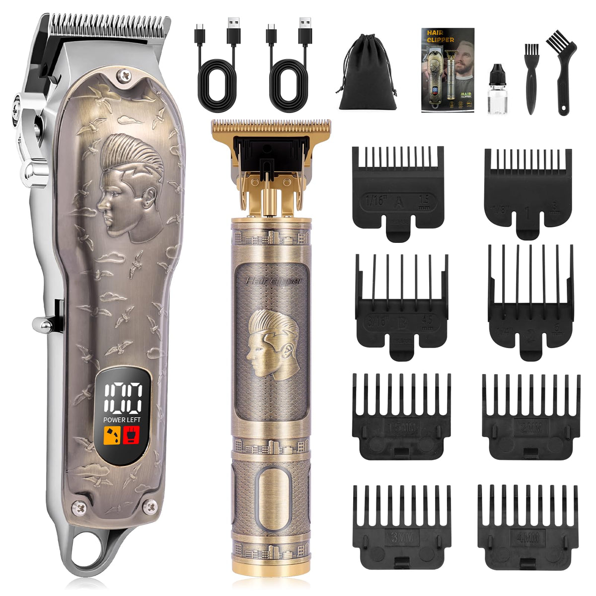 PXLISIE professional clipper in antique bronze for precise home grooming.