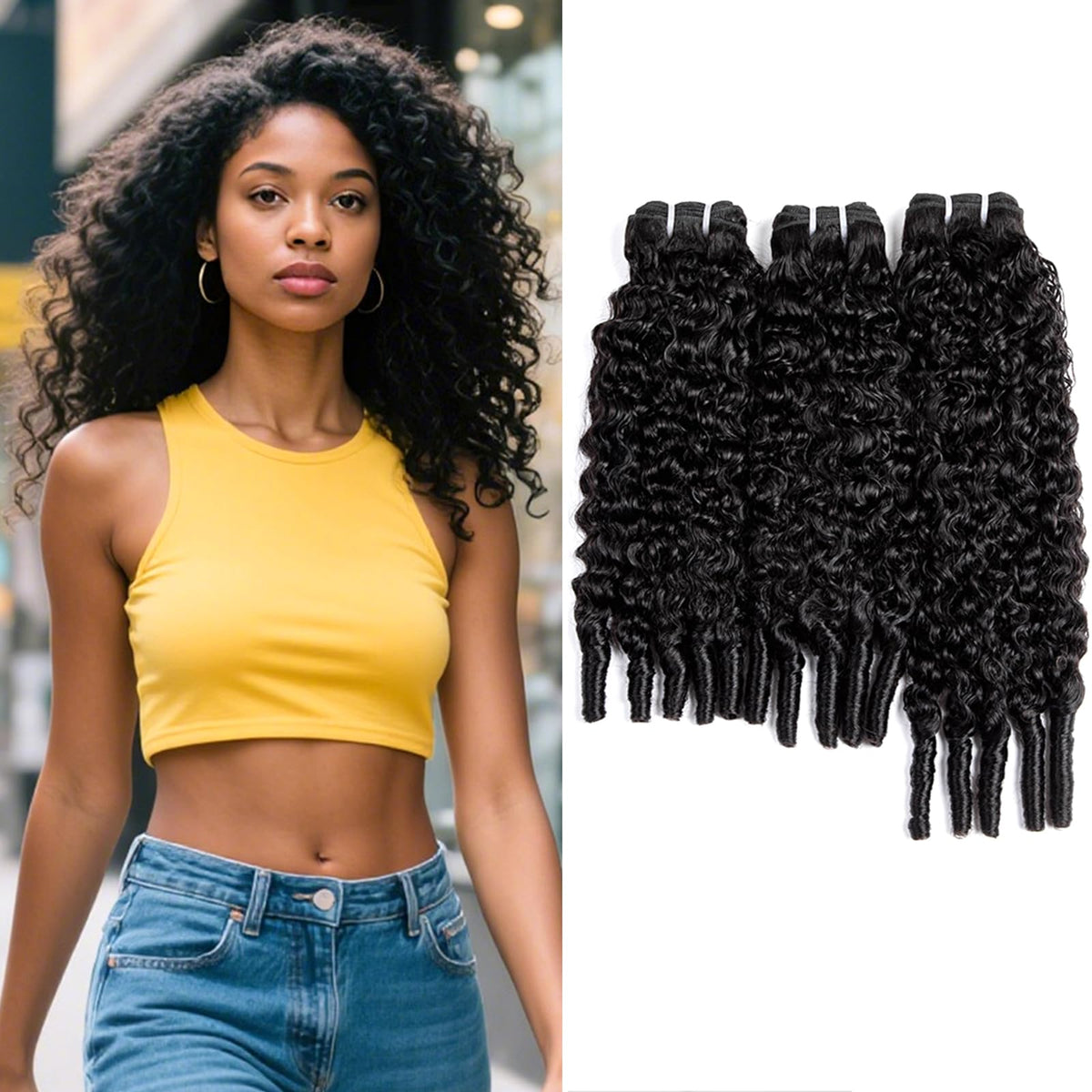 PXCPXC Burmese curly bundles 14in for natural daily volume and easy blending.