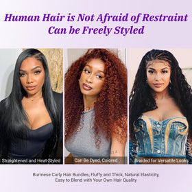 PXCPXC Burmese curly hair bundles 24-inch versatile for sew-in weaves