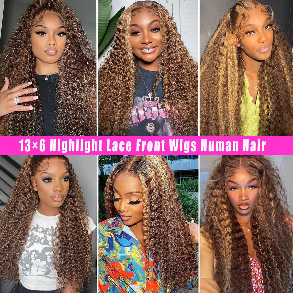 PXTPXT Honey blonde highlight wig suitable for glam events and weddings.