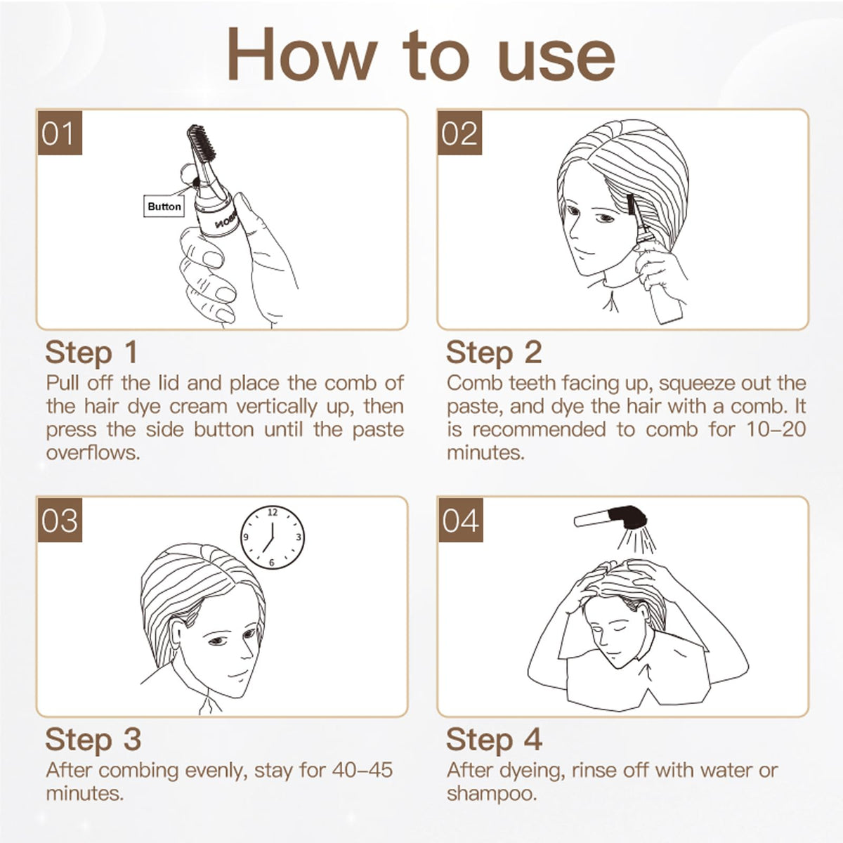 PYEONAN full-head dyeing action ensures even gray coverage.