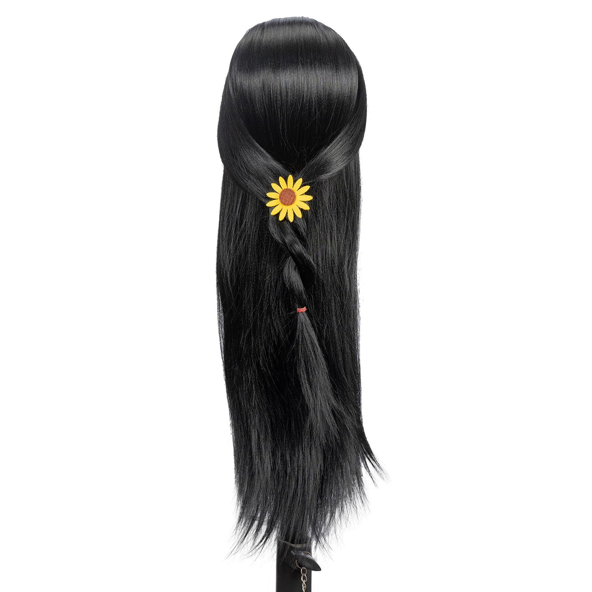 Pykisfp cosmetology doll head with multi color hair for creative styling.