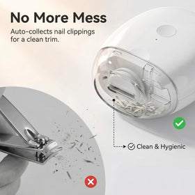 Pyrova portable nail clipper with 360° silent operation for calm trims.