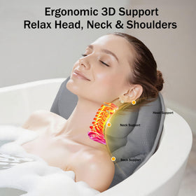 PYRRHIC Bath Pillow features 72 suction cups for secure placement.