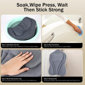 Hook and laundry bag help protect suction cups during storage.
