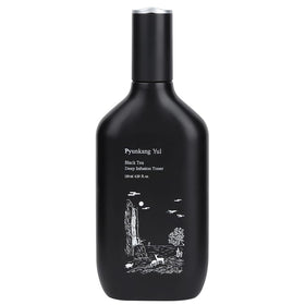 Pyunkang Yul PKY Black Tea Toner bottle close-up for firming hydration