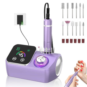 PYVOLA nail drill 45k rpm front view for fast acrylic and gel removal.