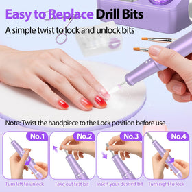 PYVOLA ergonomic handpiece for comfortable long manicure sessions.