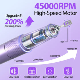 PYVOLA nail drill LED display provides precise speed control.