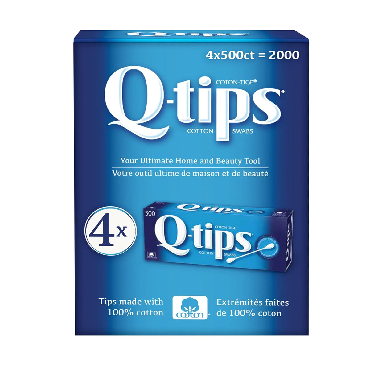 Q-tips cotton tip close-up showing soft, absorbent cotton