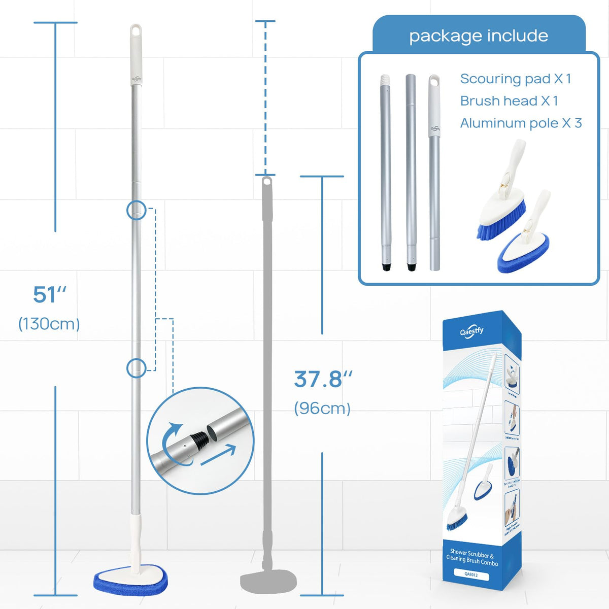 Qaestfy shower scrubber hanging loop for convenient storage.