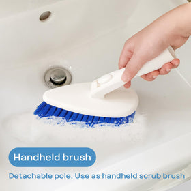 Qaestfy non-scratch heads protect surfaces while scrubbing tile and grout.