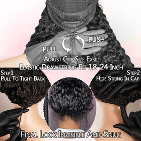 Qangelabeauty 210% density deep wave wig for fullness and bounce