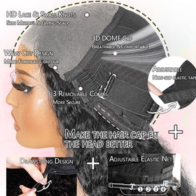 Qangelabeauty glueless cap with elastic band and combs for stability