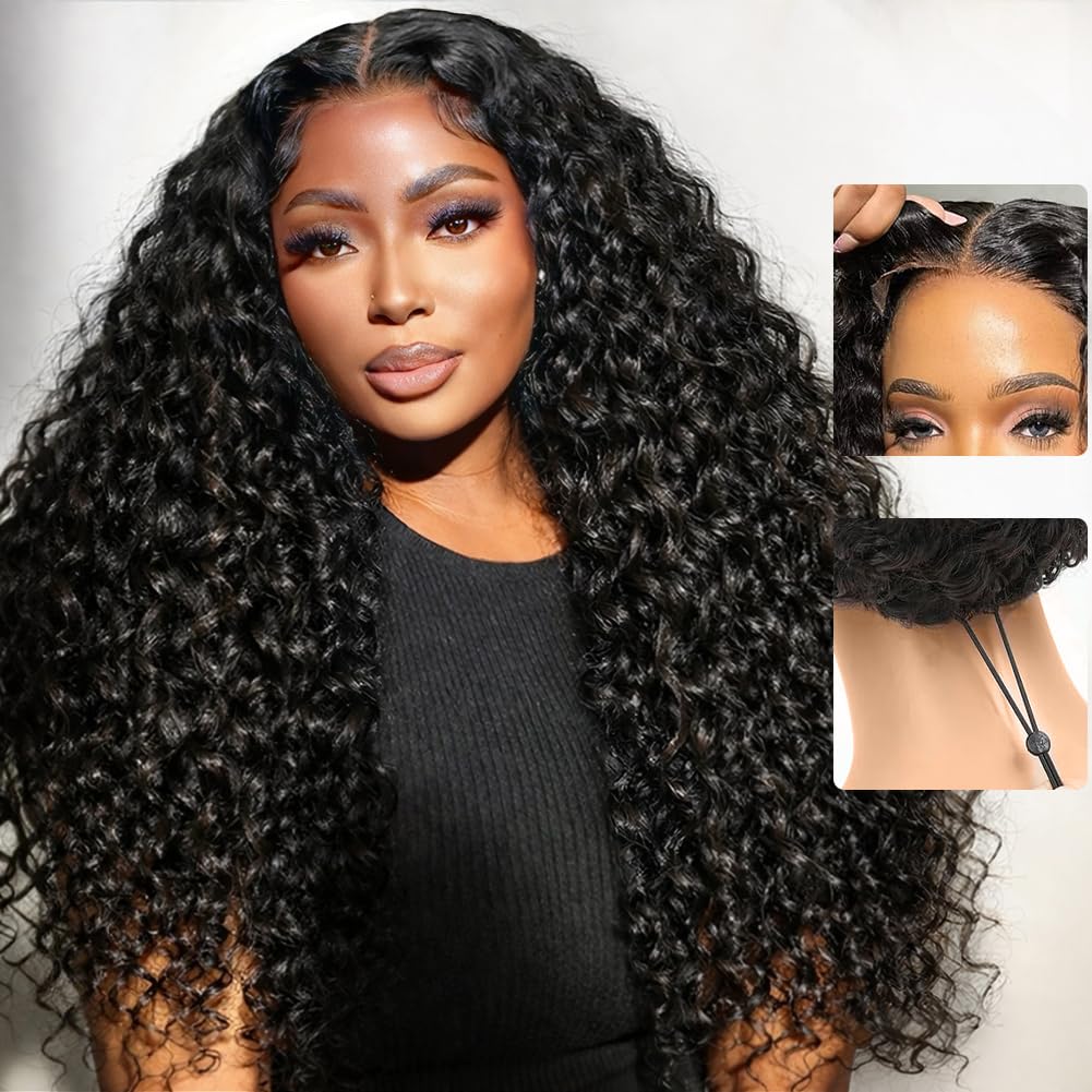 Qangelabeauty glueless deep wave wig with 7x5 HD lace front and 26-inch length for natural feel