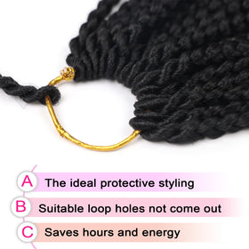 QANSFA box braids crochet hair comes in 7 packs for a full look.
