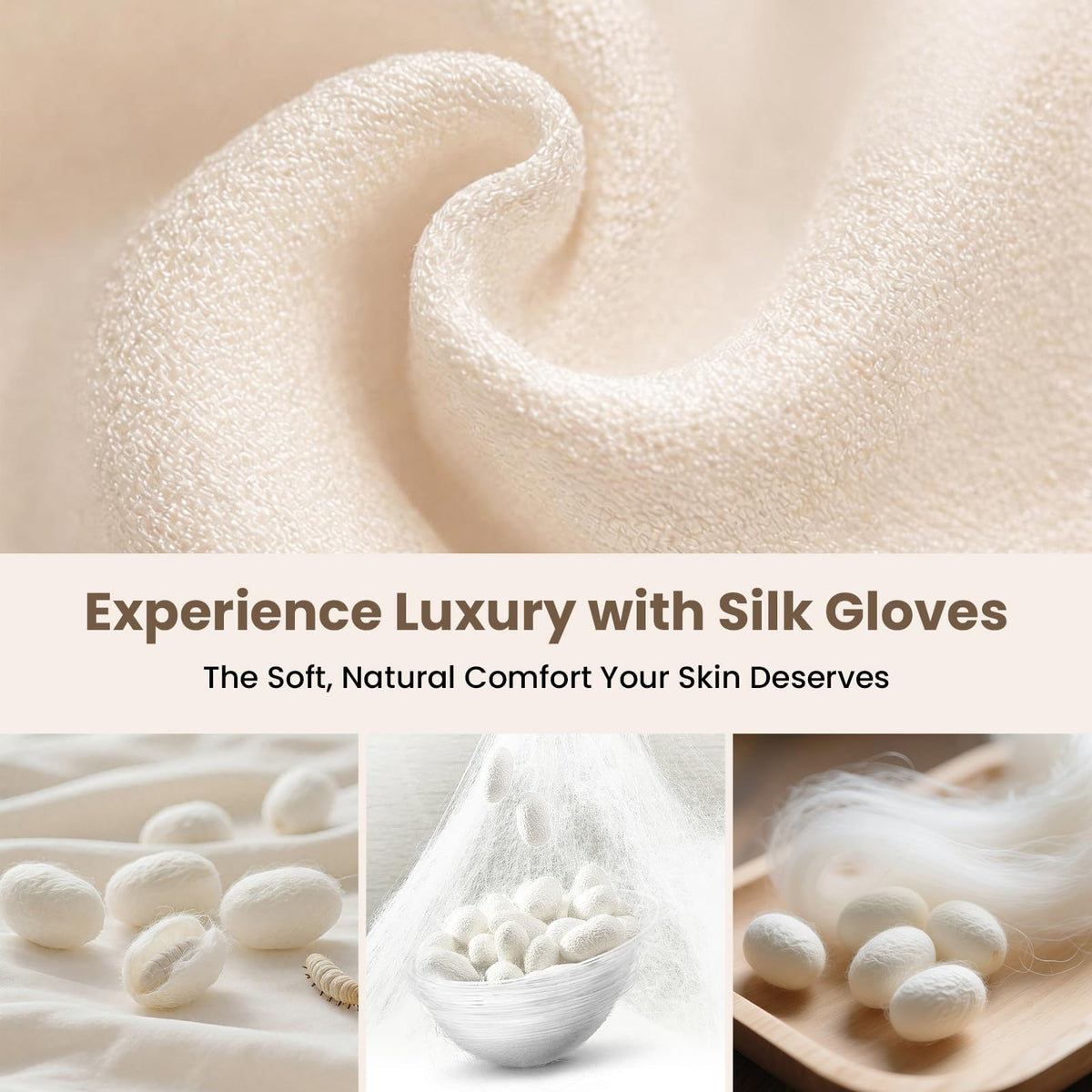 QAUUHJL Cellulite-smoothing silk gloves for firmer-looking skin and even texture