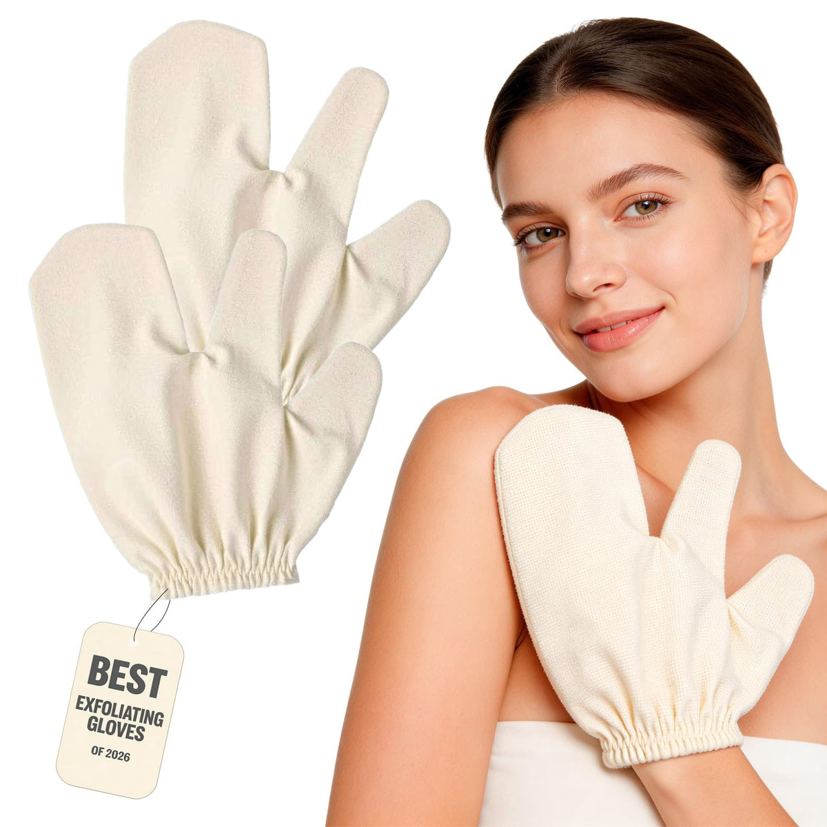 QAUUHJL Garshana gloves raw silk massage for gentle exfoliation and skin renewal