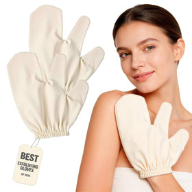 QAUUHJL Garshana gloves raw silk massage for gentle exfoliation and skin renewal