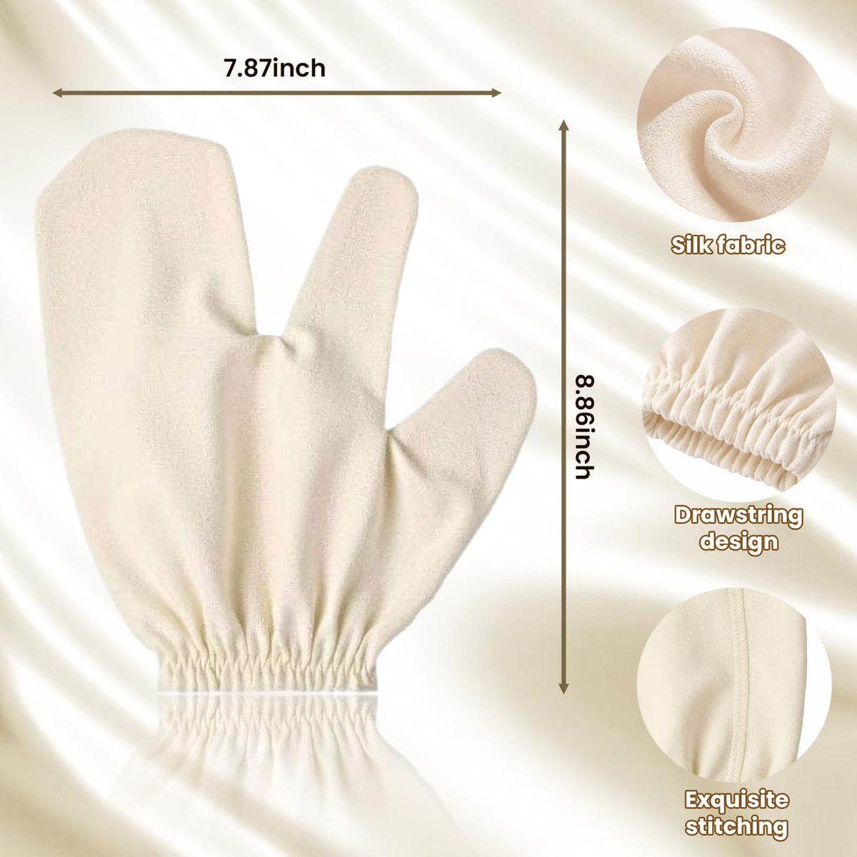 QAUUHJL Silk gloves lymphatic stimulation for detox-friendly body care and improved circulation