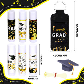 QAUYETM chapstick holder keychains paired with balms for on-the-go use.