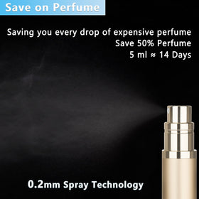 Qavhun refillable perfume bottle in gold finish ideal for travel and gifting.