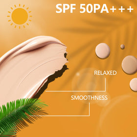 Qawnfy tinted sunscreen application closeup shows smooth, non-sticky finish.