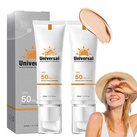Qawnfy tinted sunscreen SPF50 bottle demonstrates easy, non-sticky protection.