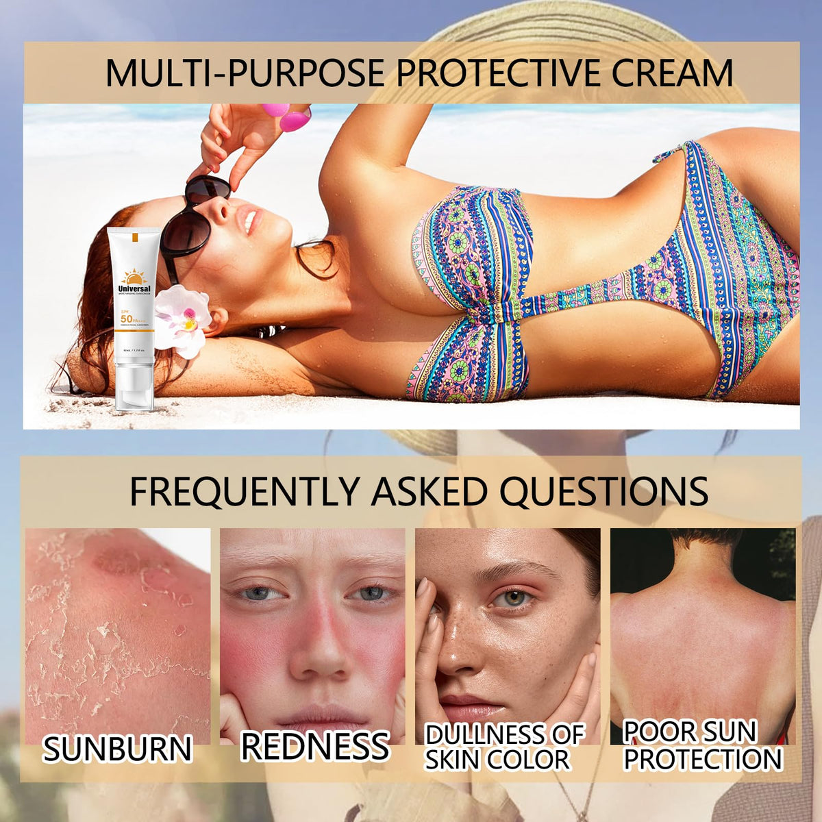 Qawnfy tinted sunscreen swatches reveal universal shade for many skin tones.