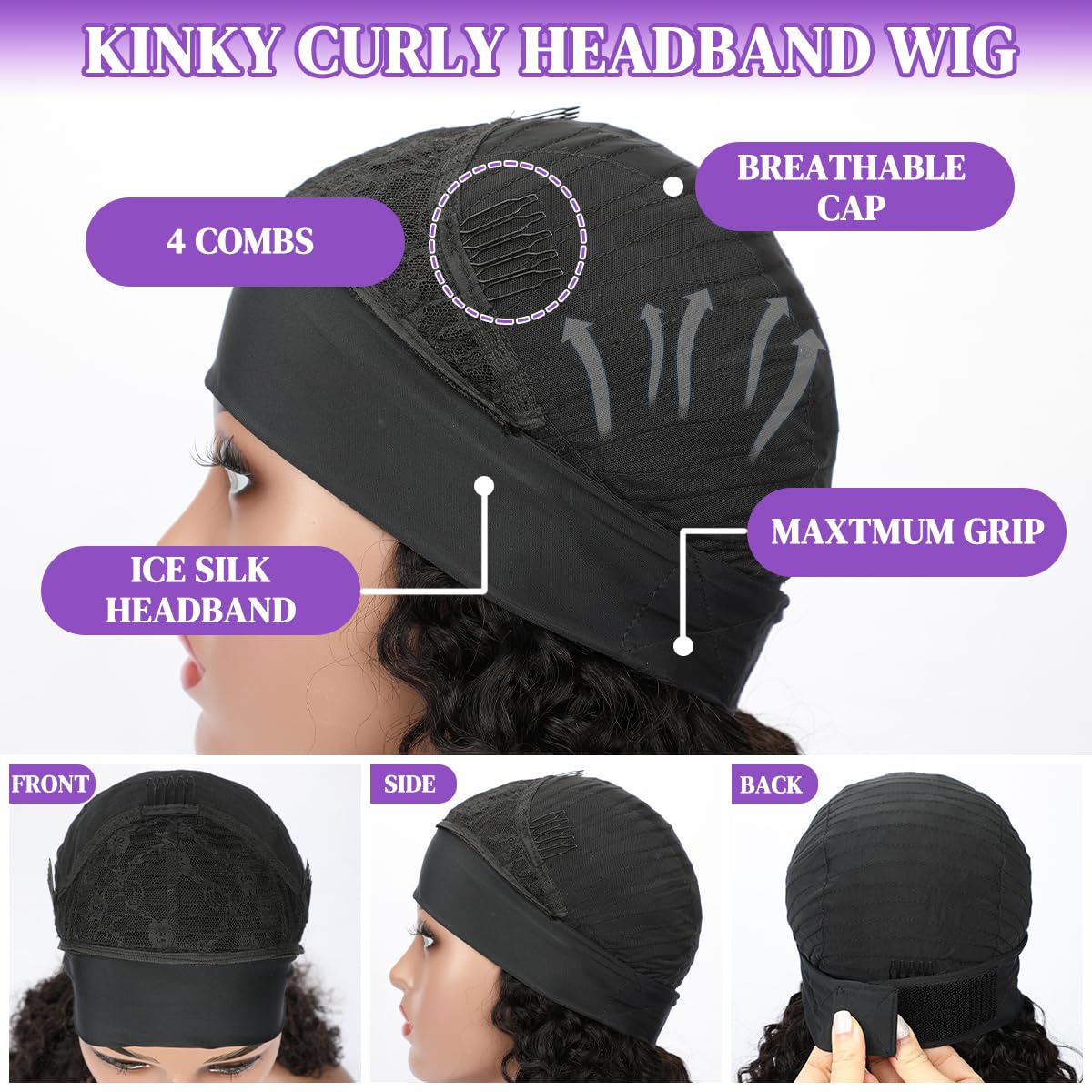 QCCSRR elastic ice silk headband offers soft, breathable comfort.