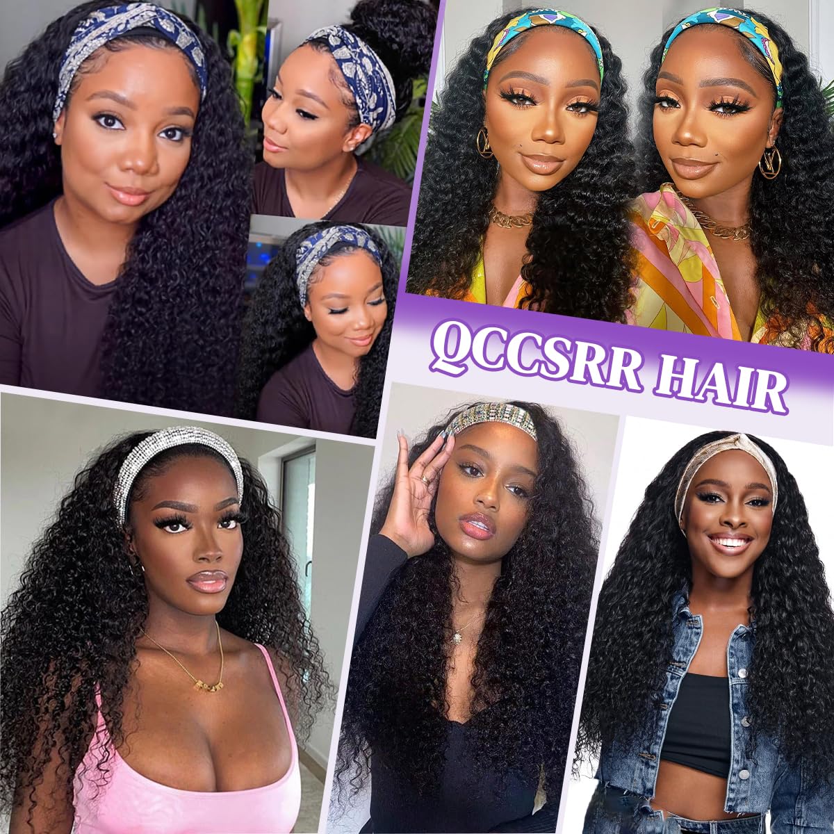 QCCSRR versatile headband wig suitable for daily wear, parties or cosplay.