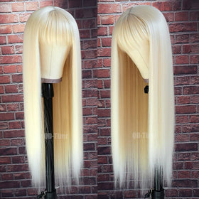 QD-Tizer 613 blonde long straight wig packaging highlights easy care and storage.