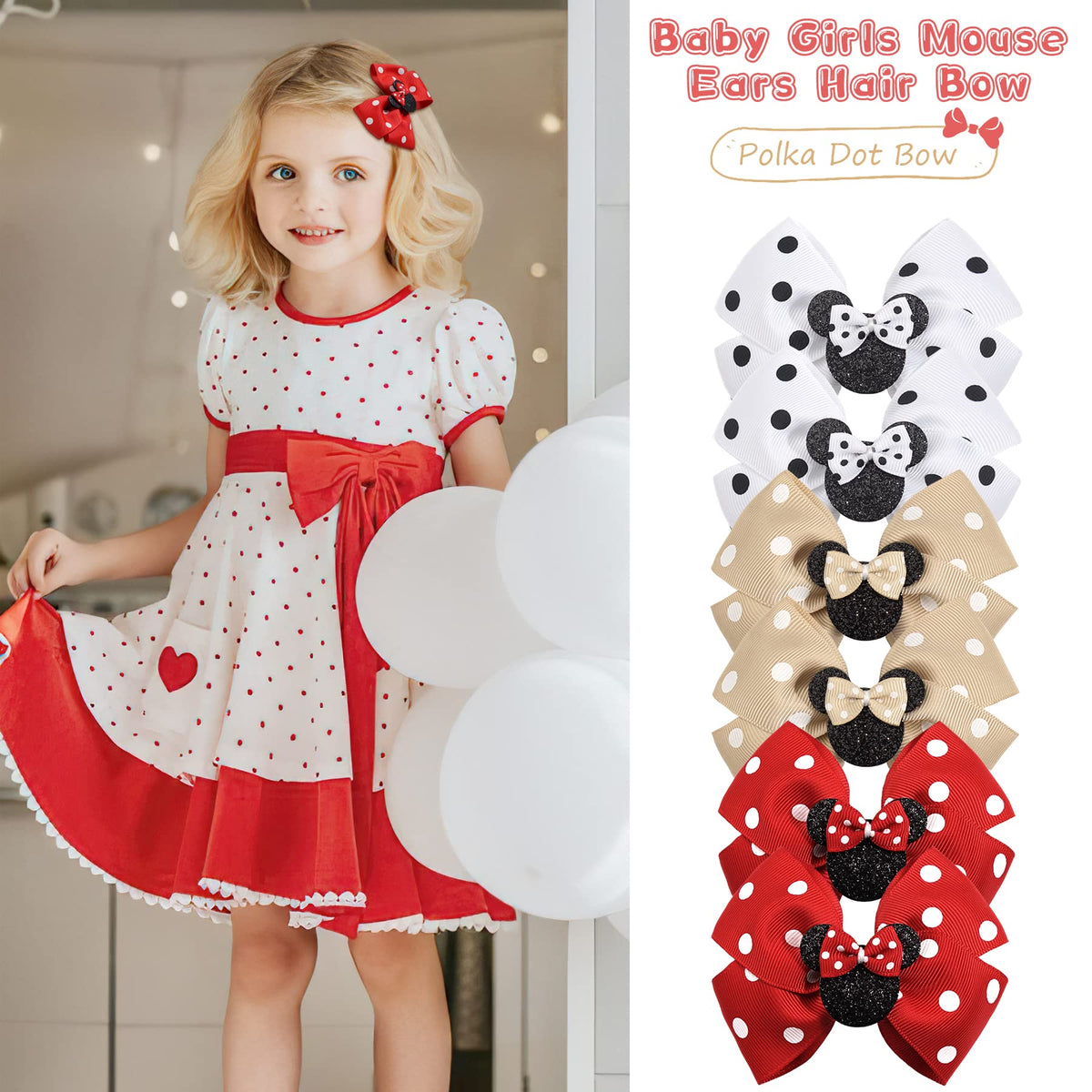 Qearl rose bow clip with grosgrain ribbon adds elegance to events