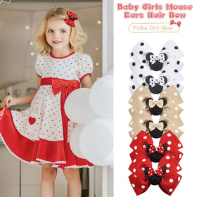 Qearl rose bow clip with grosgrain ribbon adds elegance to events