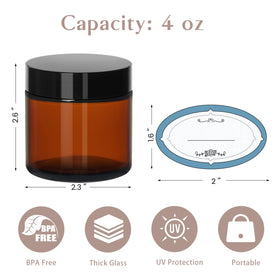 Qeirudu amber jar with inner liners ensures airtight storage for creams.