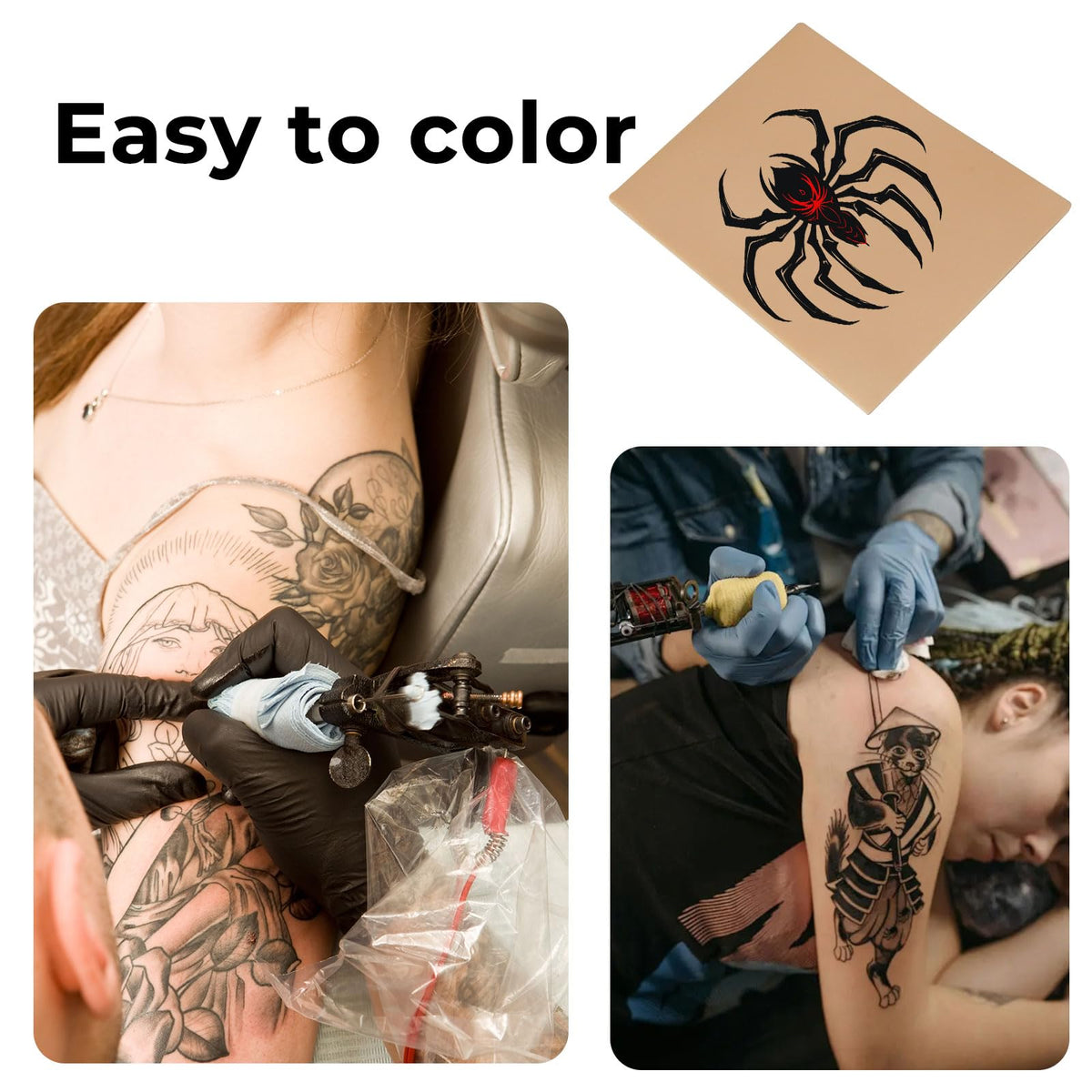 Qeqanazo tattoo skin training for outlines, shading, and machine testing.