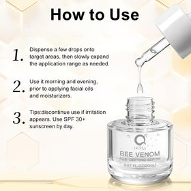 PDRN ingredient label in Qgala Bee Venom Serum highlighting renewal support