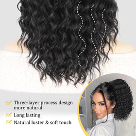 QGZ afro-curly color-matching ponytail for natural look.