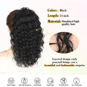 QGZ drawstring closure ponytail for easy, fast styling.