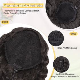 QGZ ponytail with two clips for secure-fit styling.
