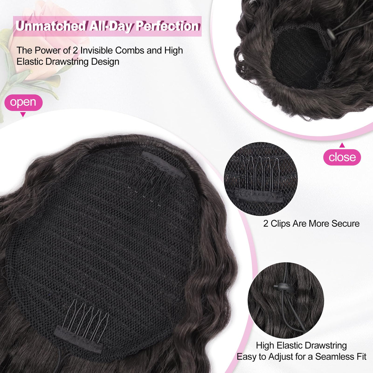 QGZ ponytail extension color-match for natural look under lighting