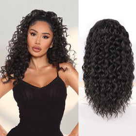 QGZ ponytail extension drawstring 18 inch afro-curly volume for daily wear