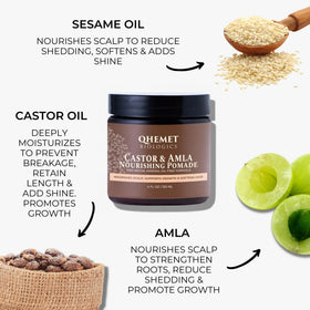 Hands applying pomade on 4C hair for smooth, nourished shine