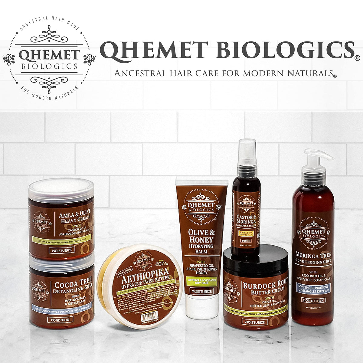Qhemet Biologics Moringa Tree Conditioning Ghee ingredients include coconut oil, moringa oil, amla and brahmi