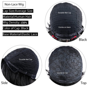 QiaQiaRing pixie cut wig cap with adjustable bands for comfortable fit.