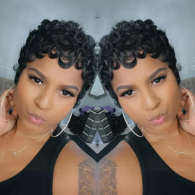 QiaQiaRing pixie cut wig natural shine under daylight for authentic look.