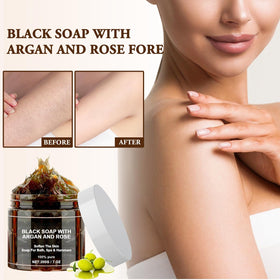 Exfoliating glove action removing impurities.